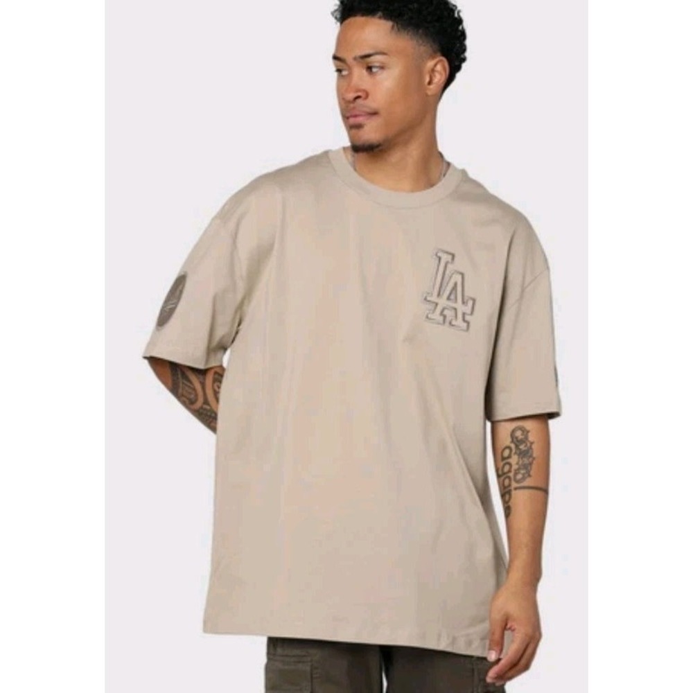 Pro Standard Los Angeles Dodgers MLB T-Shirt Men's XL Beige Tonal Logo Baseball
